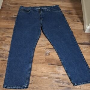 Men's Relaxed Fit Denim Jeans in Deep Blue